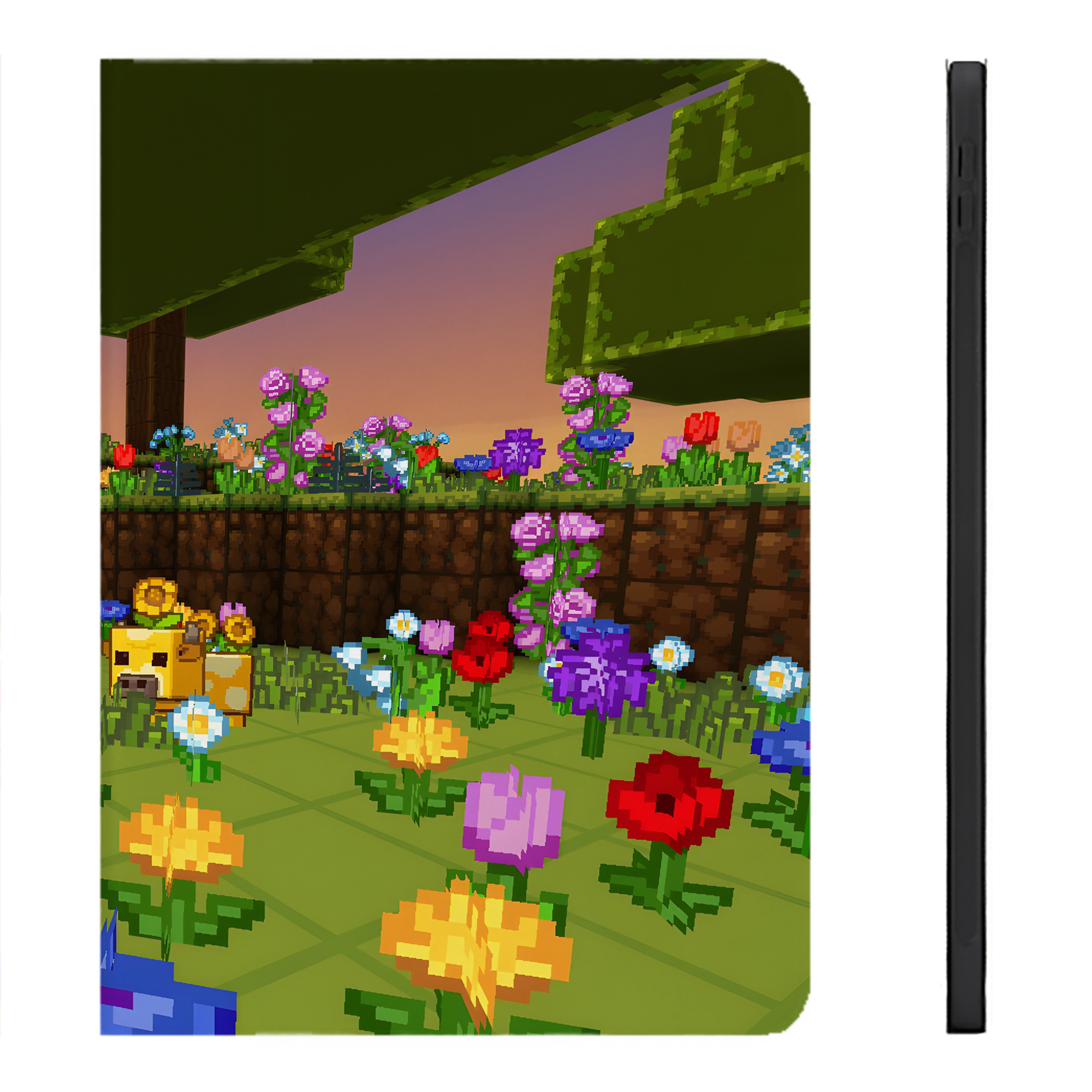 （画像用） マインクラフト ブロックの世界 Minecraft MC Block world IPadケース ペンホルダー付き ブックスタイルデザイン